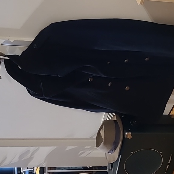 Vintage Black Peacoat with custom buttons - Picture 5 of 6